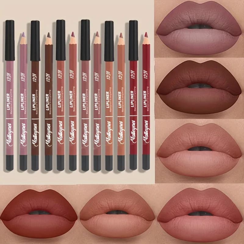 6 Color Velvet Matte Lip Liner Set - Long-Lasting Versatile Shades Longlasting Lip Makeup Berry, Brown, Pink Lip Pencil
