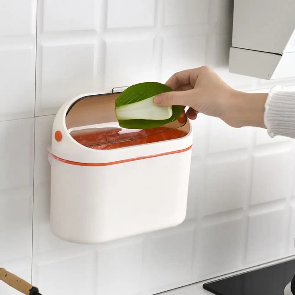 Counter Top Kitchen Mini Dustbin Hanging Recycle Garbage Bin Waste Basket Trash Can Rubbish Bucket