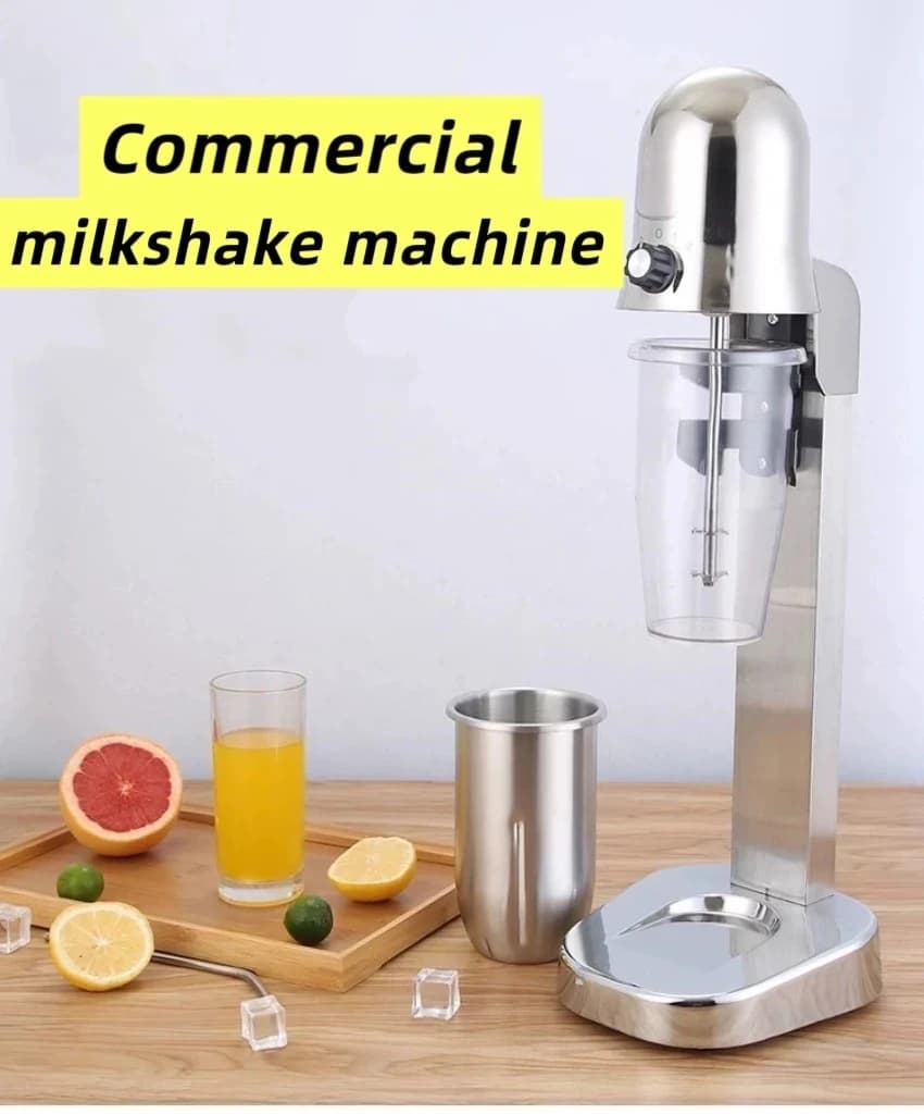 New 800ml Commercial Milkshake Machine, Stainless Steel Electric Single Head Milk Bubble Tea Stirring Machine Smoothie Blender