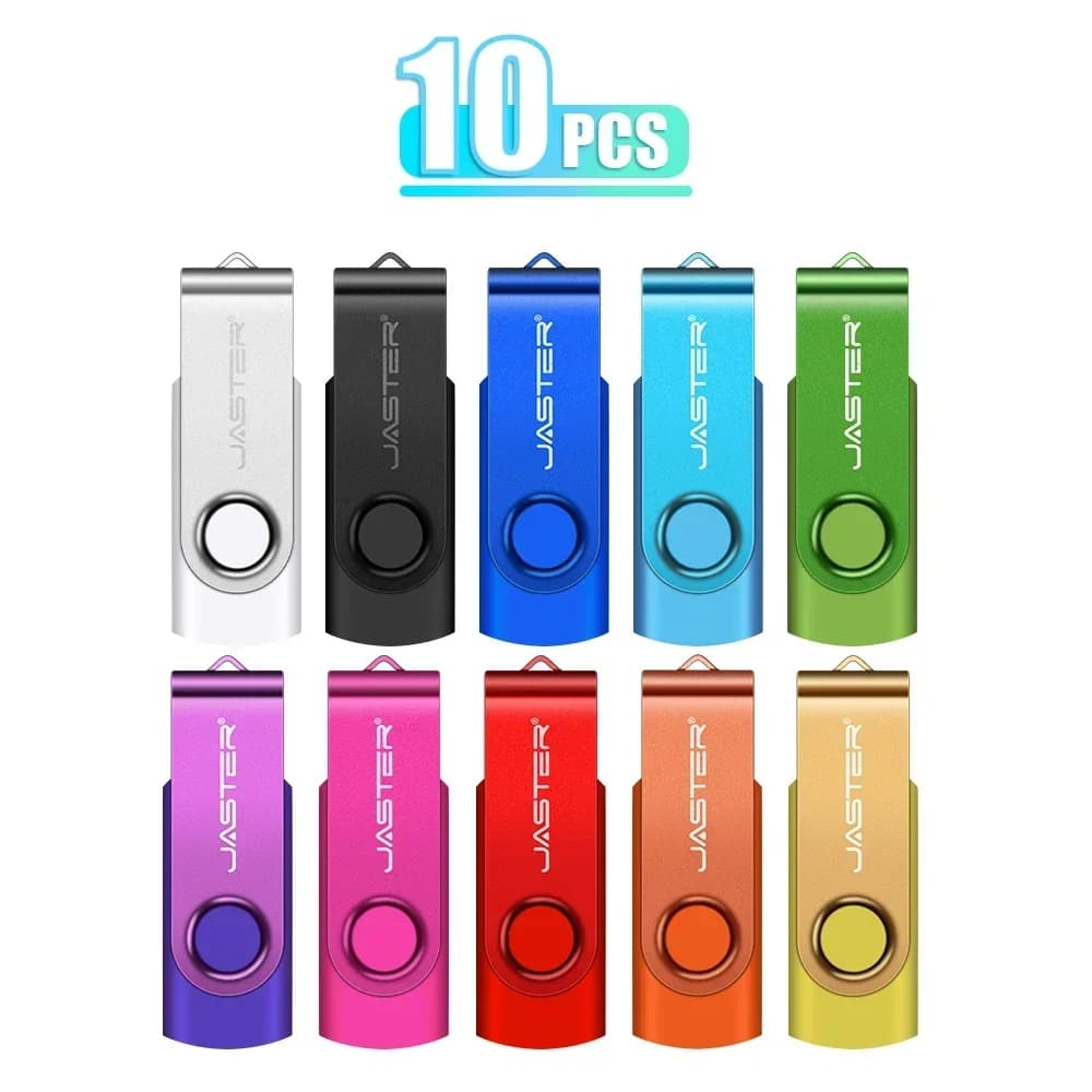 JASTER 10 PZ LOTTO Chiavetta USB 128 GB Regalo aziendale Pen Drive 64 GB Memory Stick ruotabile 32 GB Arancione Chiavetta USB 16 GB Viola