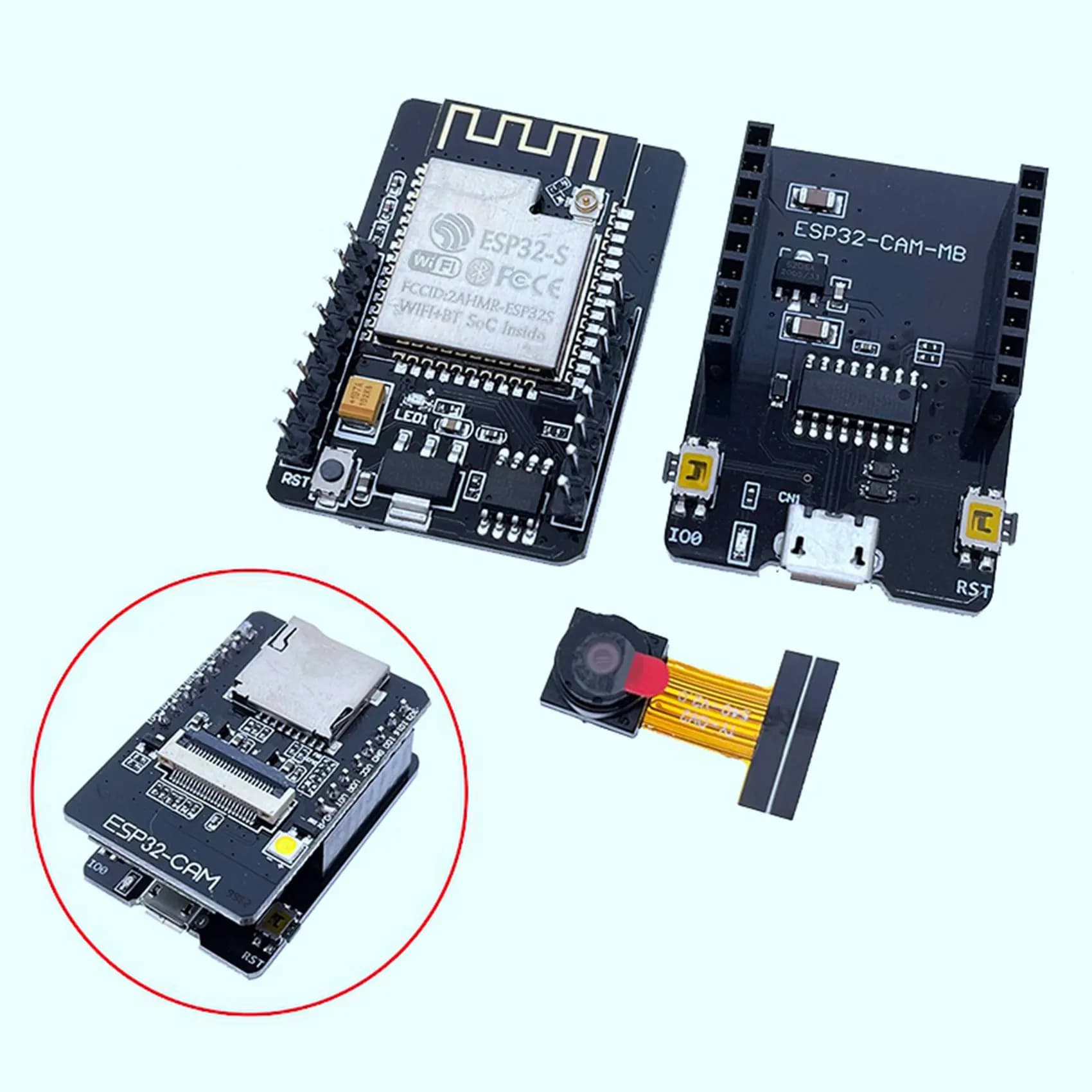 【PUBLICITY】2X ESP32-CAM-MB USB ESP32 Scheda di Sviluppo Seriale a Wifi ESP32 CAM CH340G 5V Bluetooth+Telecamera OV2640+Antenna 2.4G I
