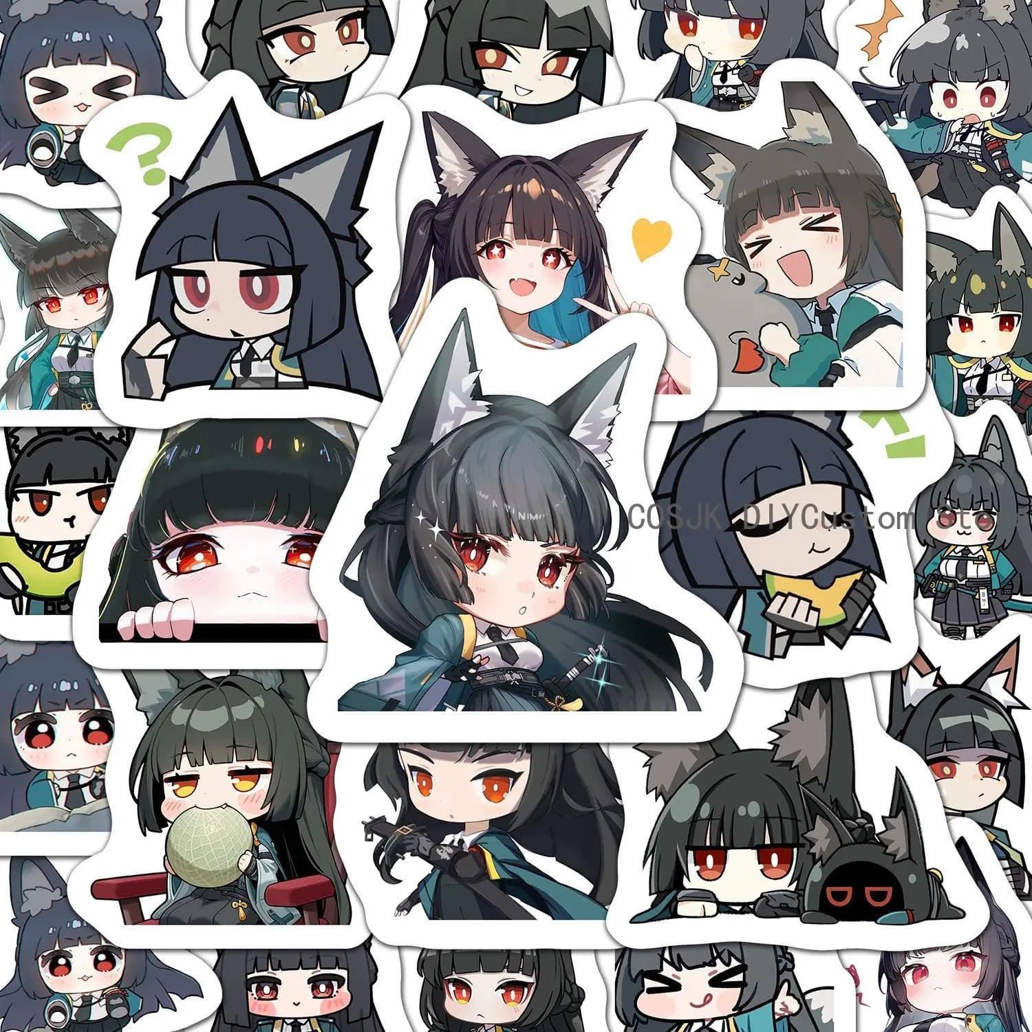60 Pz Zenless Zone Zero Hoshimi Miyabi Q-version Anime Wall decal Laptop Phone Valigia Notebook Chancellery Label Sticker Gift