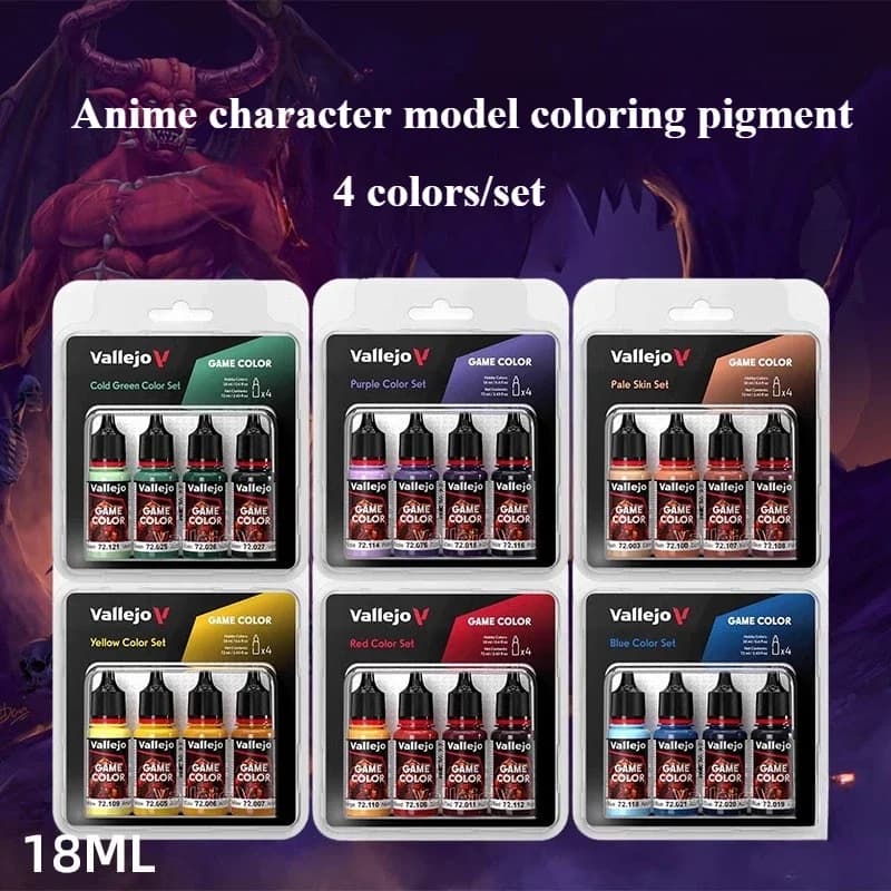 18 m/bottle 4 colors/environmental protection set Water-based model Coloring pigment Character of cartoons DIY Paint hand painted