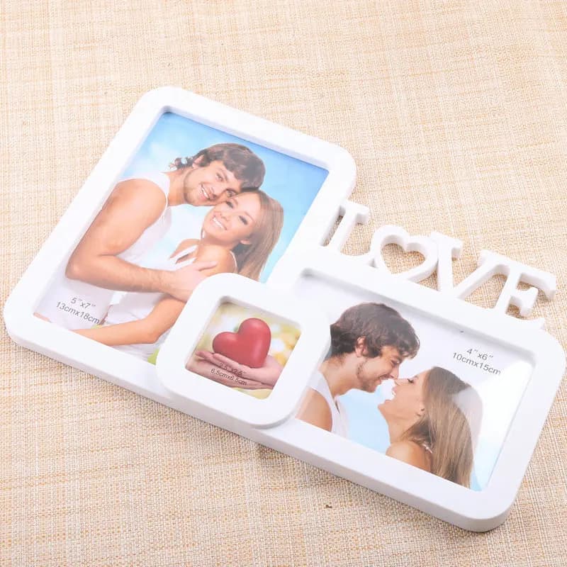 Cornice Girevole in Plastica per Foto, Cornice da Tavolo a Pendolo con 3 Combinazioni, Cornice Creativa Semplice per Matrimonio, per Foto da 6, 7 e 2,5 Pollici