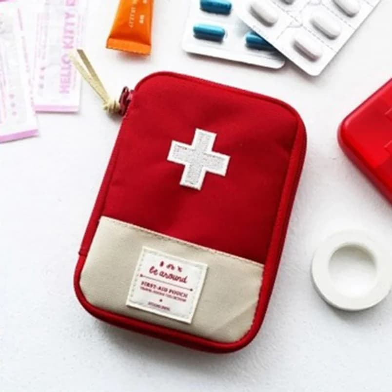 1/4 Pezzi Mini Borsa Portatile per Medicinali, Kit di Pronto Soccorso da Viaggio, Kit di Sopravvivenza d'Emergenza, Borsa Porta Medicinali per Campeggio all'Aperto