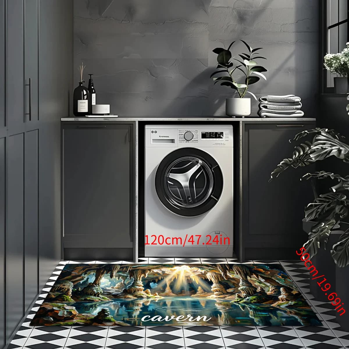 1pack [hot Sales] Farmhouse 100% Polyester Kitchen Foot Mat Kitchen Rugs Kitchen Hallway Stain Resistant Functional Carpet
