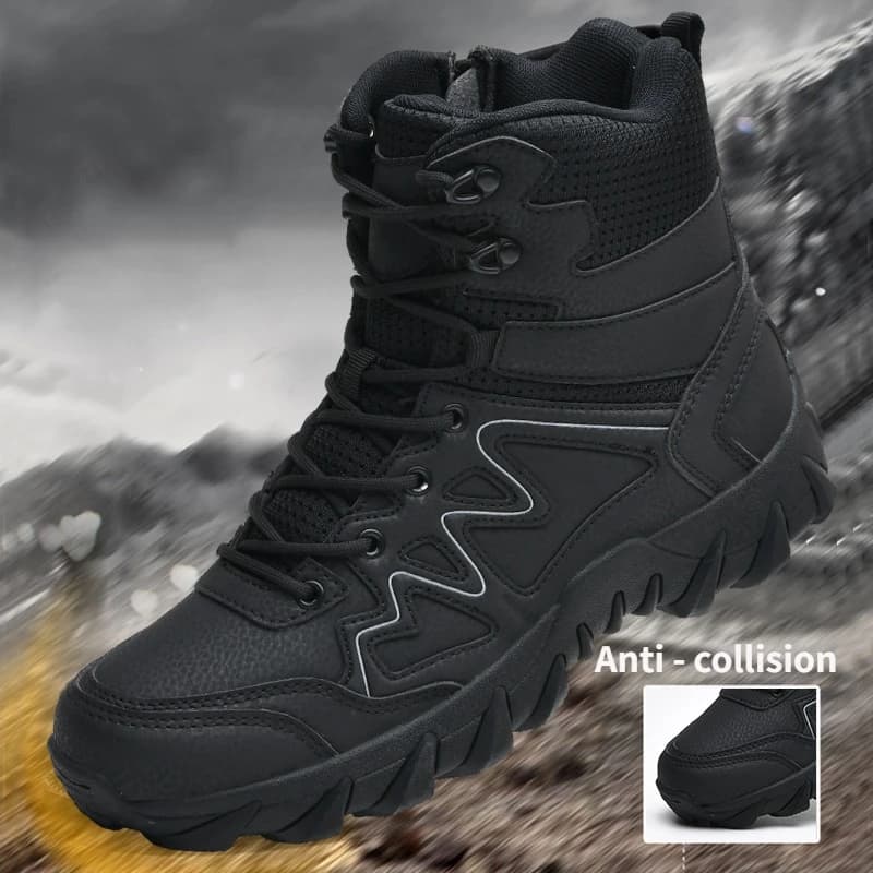 Men's Hiking Boots Tactical Shoes Lace Up Trekking Sneakers Anti Slip Outdoor Mountain Climbing Shoes Waterproof Hunting Boots