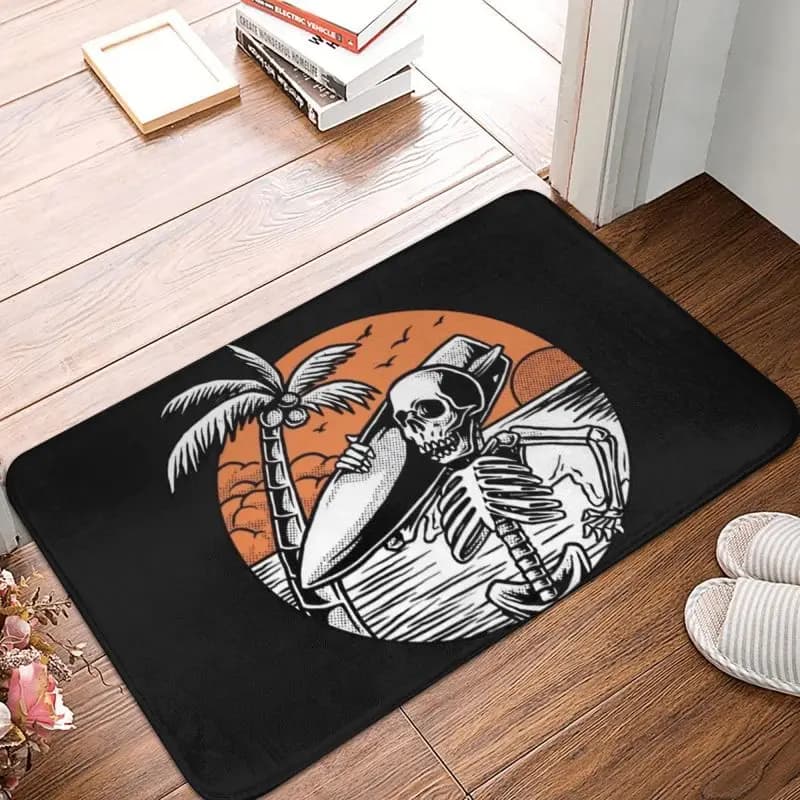 Personalized Summer Surf skeleton Surf front floor door Entrance hall Cooking Interior bathroom Zerbino Balcony carpet