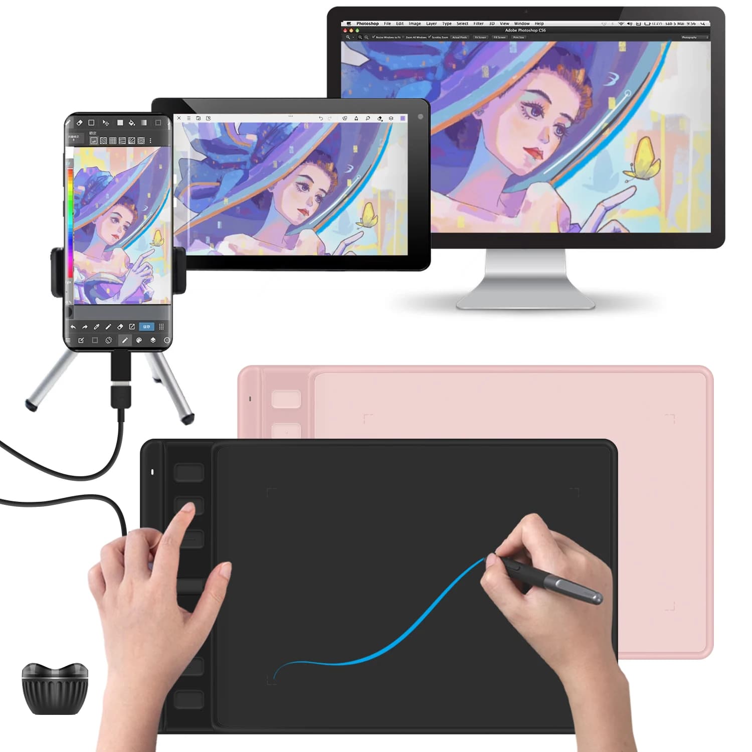 Inspiroy 2 Portable Professional Drawing Tablet for Animation Battery-free Digital Art Pen Graphic Tablet for Design