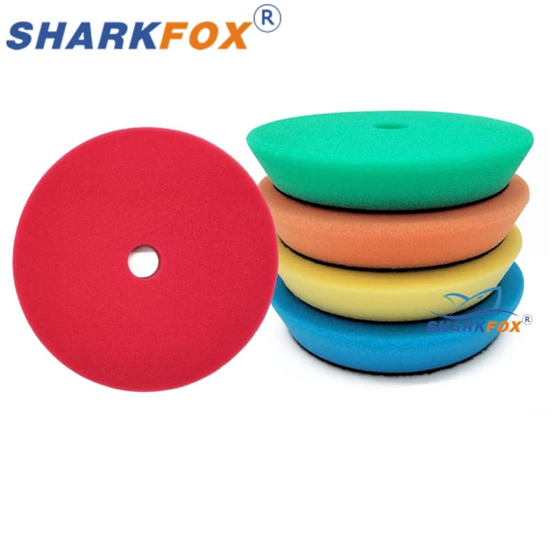 Sharkfox 5 Pz/lotto 3 "(80mm) Set di Tampon per Lucidatura per Auto Professionale Auto Spugna Lucidatura Tampone per Ceretta Tampone per Lucidatura Piatto