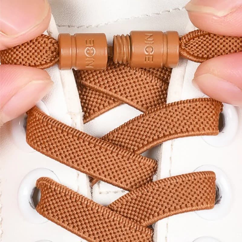 8mm No Tie Shoe Laces Button locking Without Ties Elastic Laces Sneaker Widened Flat Shoelace for Shoes