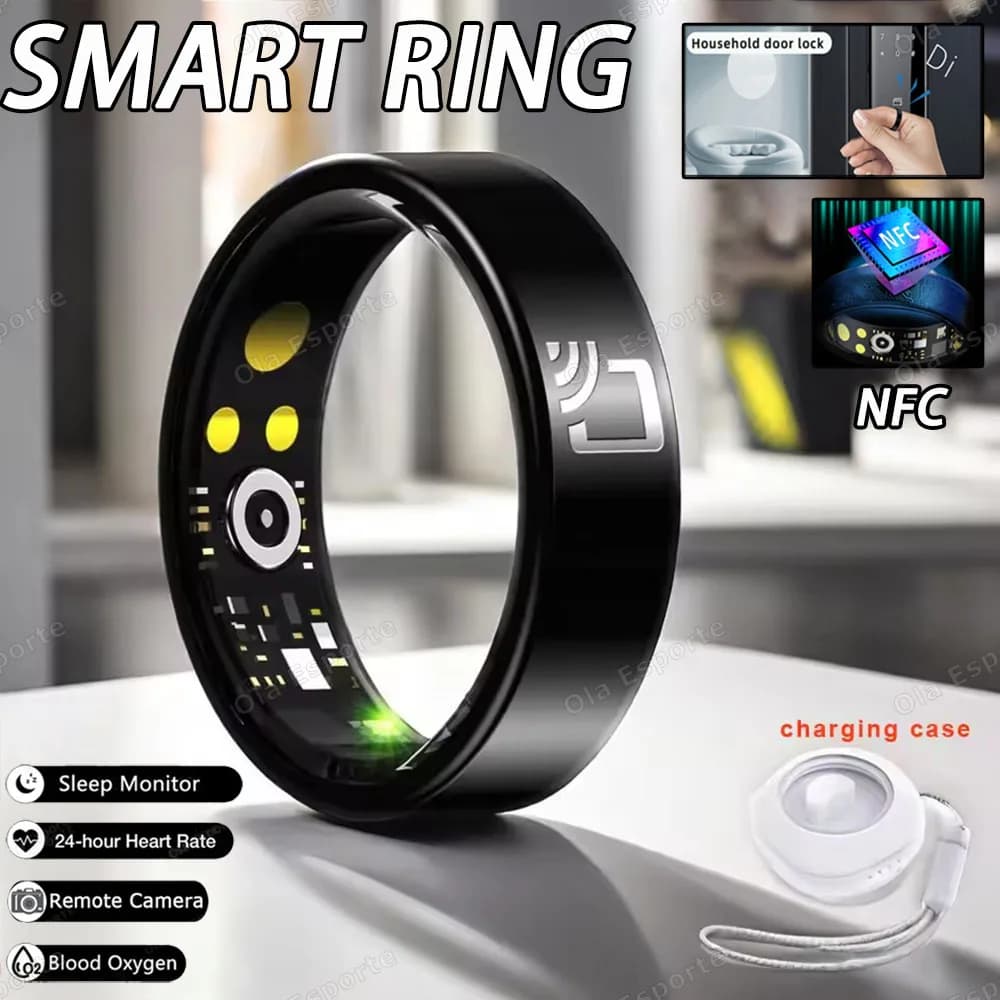 R20 Ceramic Smart Ring 2025 NFC Support Ultra Slim Access Control for Men Woman Heart rate Blood pressure Oxygen IP68 Waterproof
