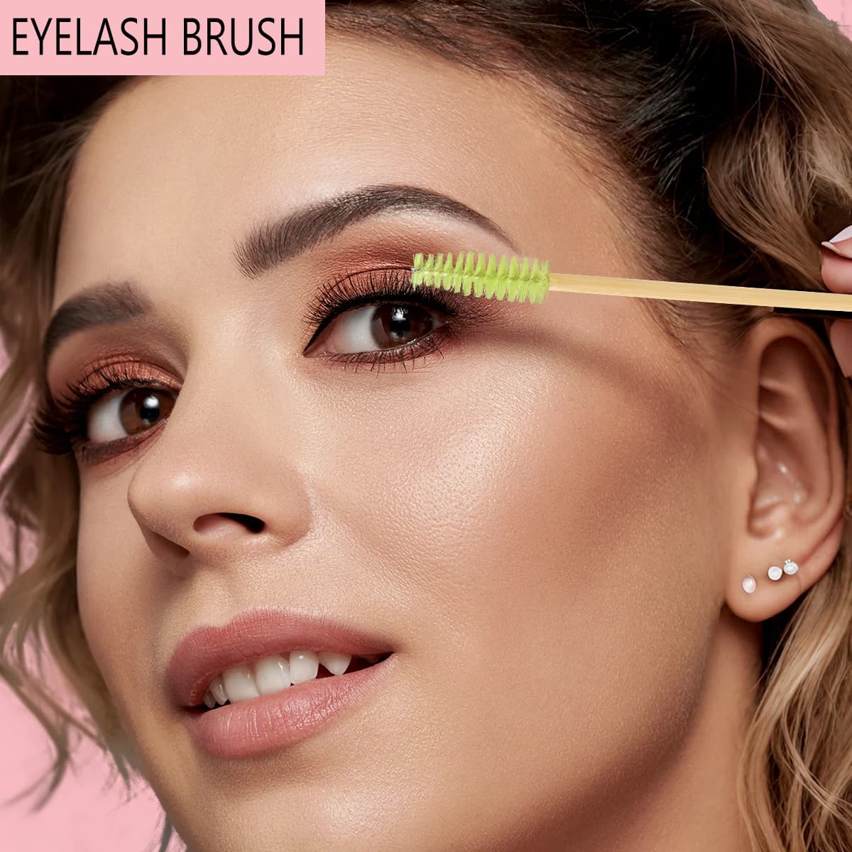 100 Pcs /Box Mascara Wands Eyelash Brush Spoolies for Eye Lash Extension Eyebrow Bamboo Stick, Women Bamboo Eyelash Brushes