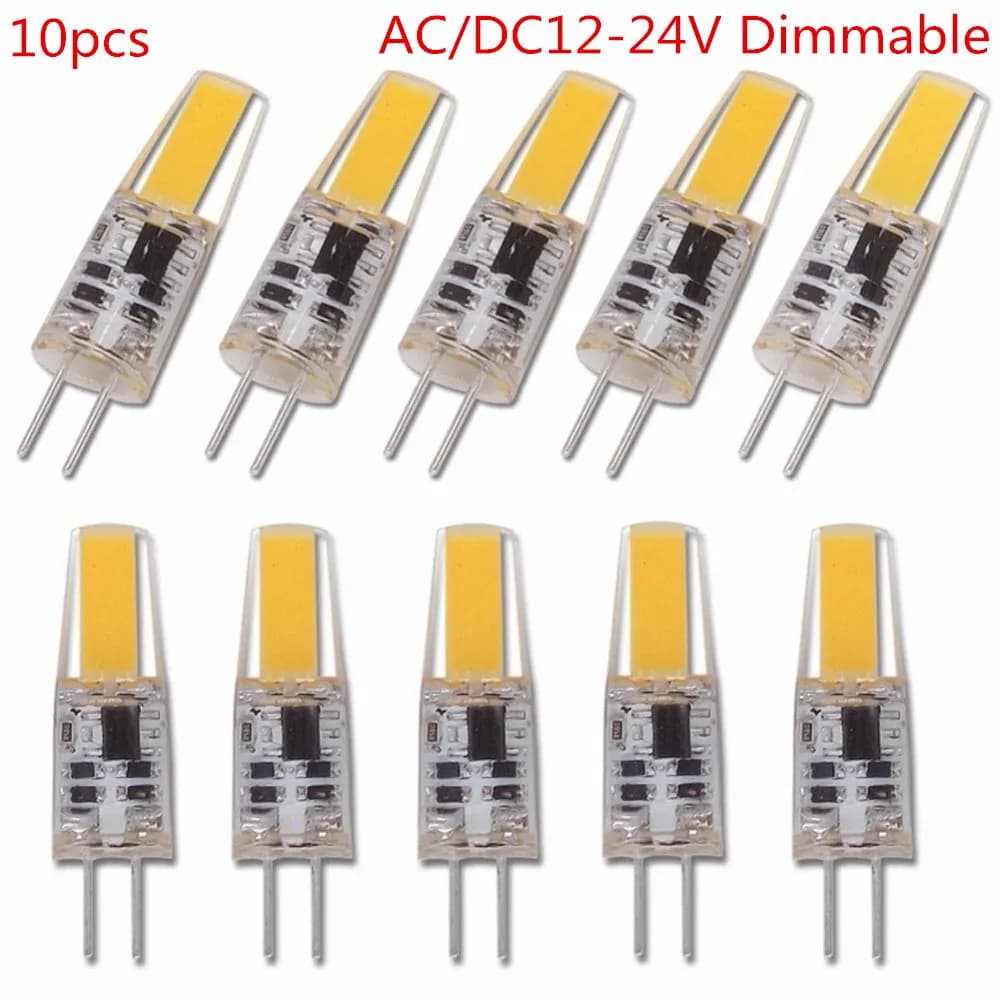 10 pz/lotto 3 W G4 LED Lampadina Dimmerabile AC/DC12-24V COB HA CONDOTTO LA Luce Sostituire Tradizionale di Lampadina Alogena per Faretto Lampadario