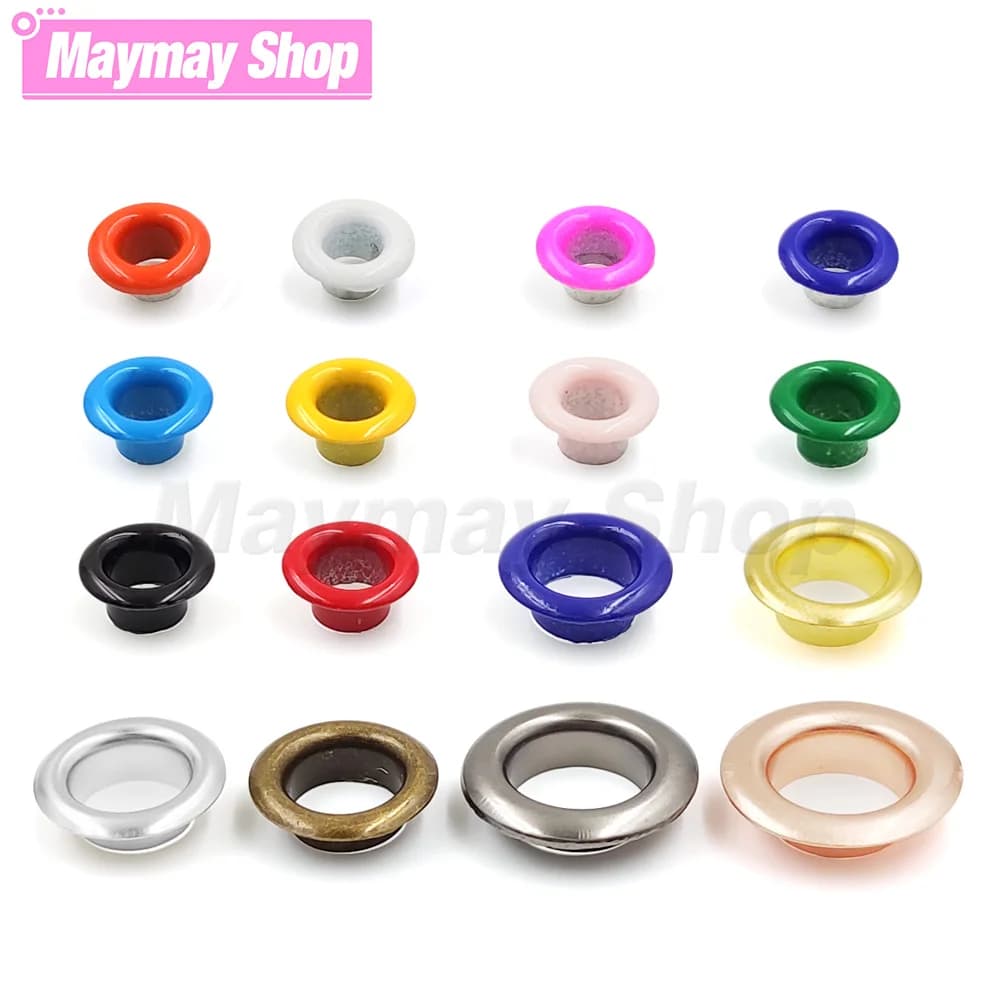 4/5/6/8/10/12mm occhielli in metallo anello con foro in metallo con rondella per Scrapbooking scarpe cintura Cap borse tag vestiti Leathercraft