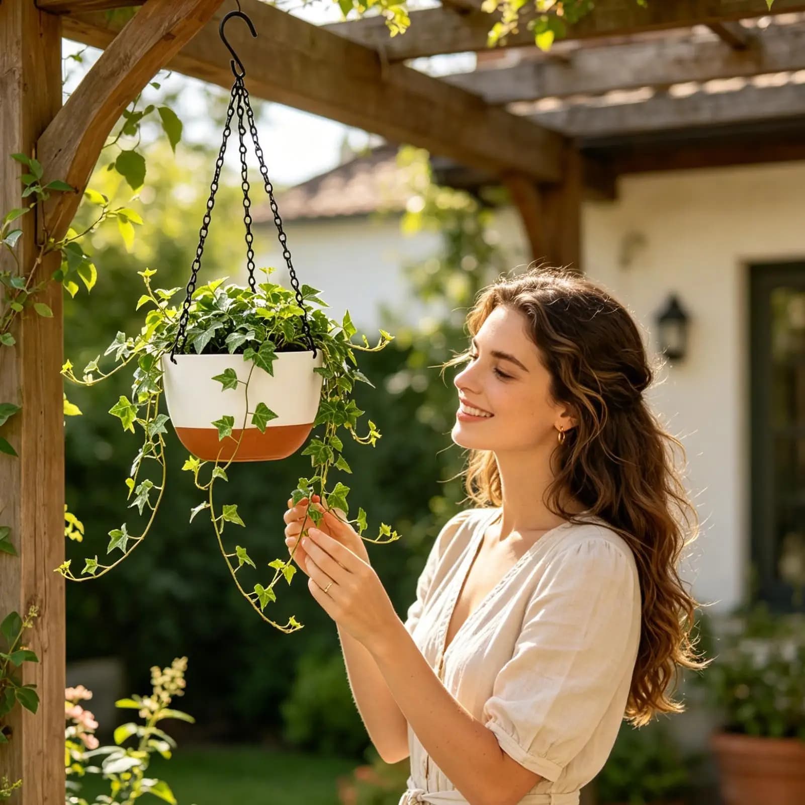 Plant Pot Decorative Hangable Vase With Removable Tray Pots Plants For Garden Outdoor Wall Patio Home Shelf Deck Window Porch