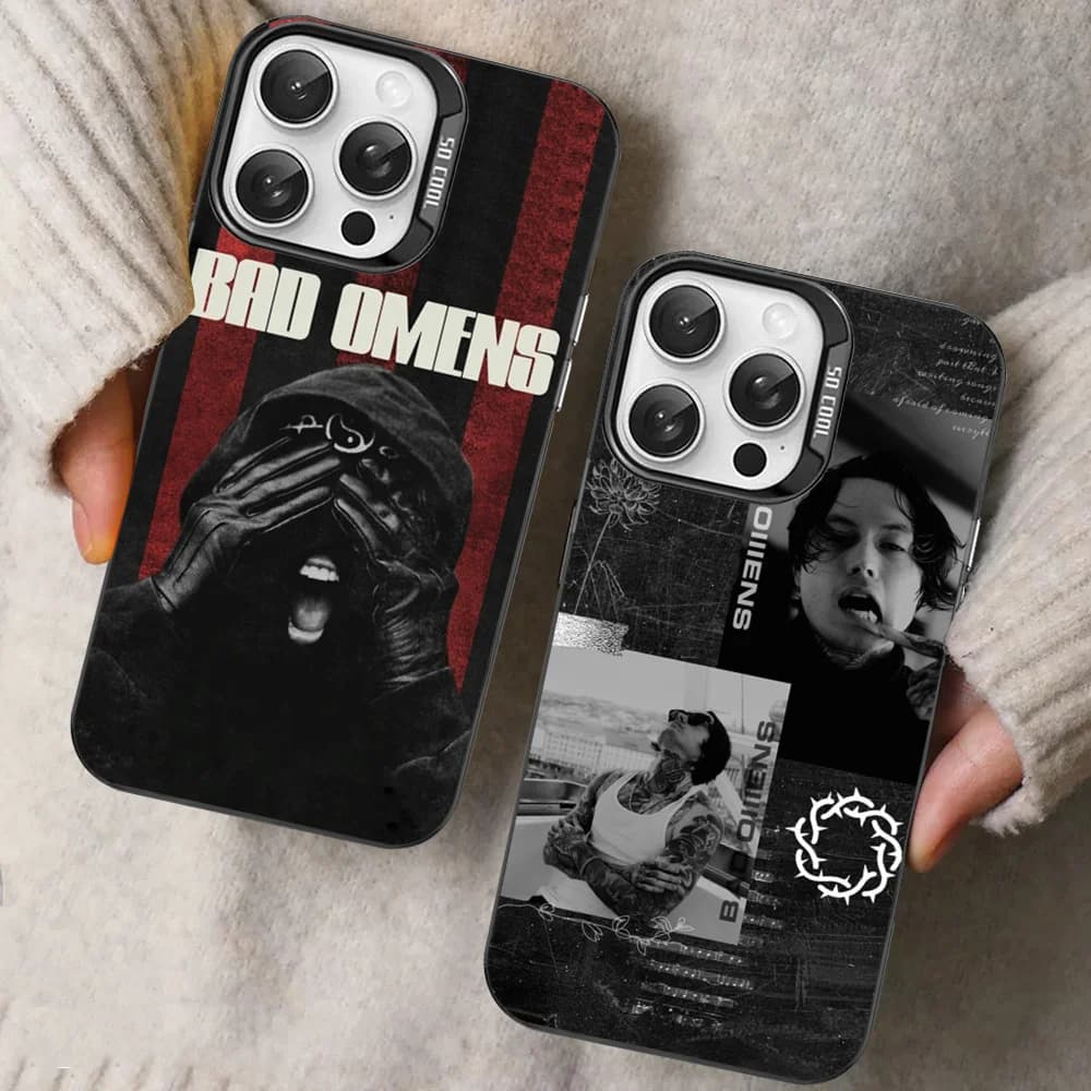 Custodia per telefono Bad Omens Music Band per iPhone 16 15 14 13 12 11 Pro Max X XR XSMAX Cover posteriore antiurto opaca