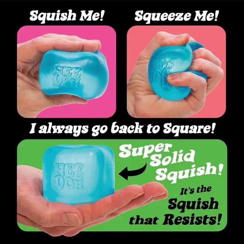 NEW Trending Nee Doh Jellyfish & Cube Squish Toy - Soft Jelly Squeeze Stress Relief Fidget, Sensory NeeDoh for Kids & Adults