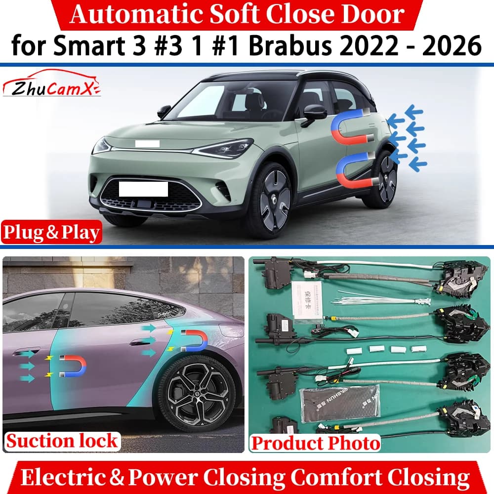 per Smart 3 # 3 1 # 1 Brabus 2022 2023 2024 2025 2026 Porta automatica con chiusura ammortizzata Alimentazione elettrica Comfort Chiusura Sistema di chiusura a ventosa