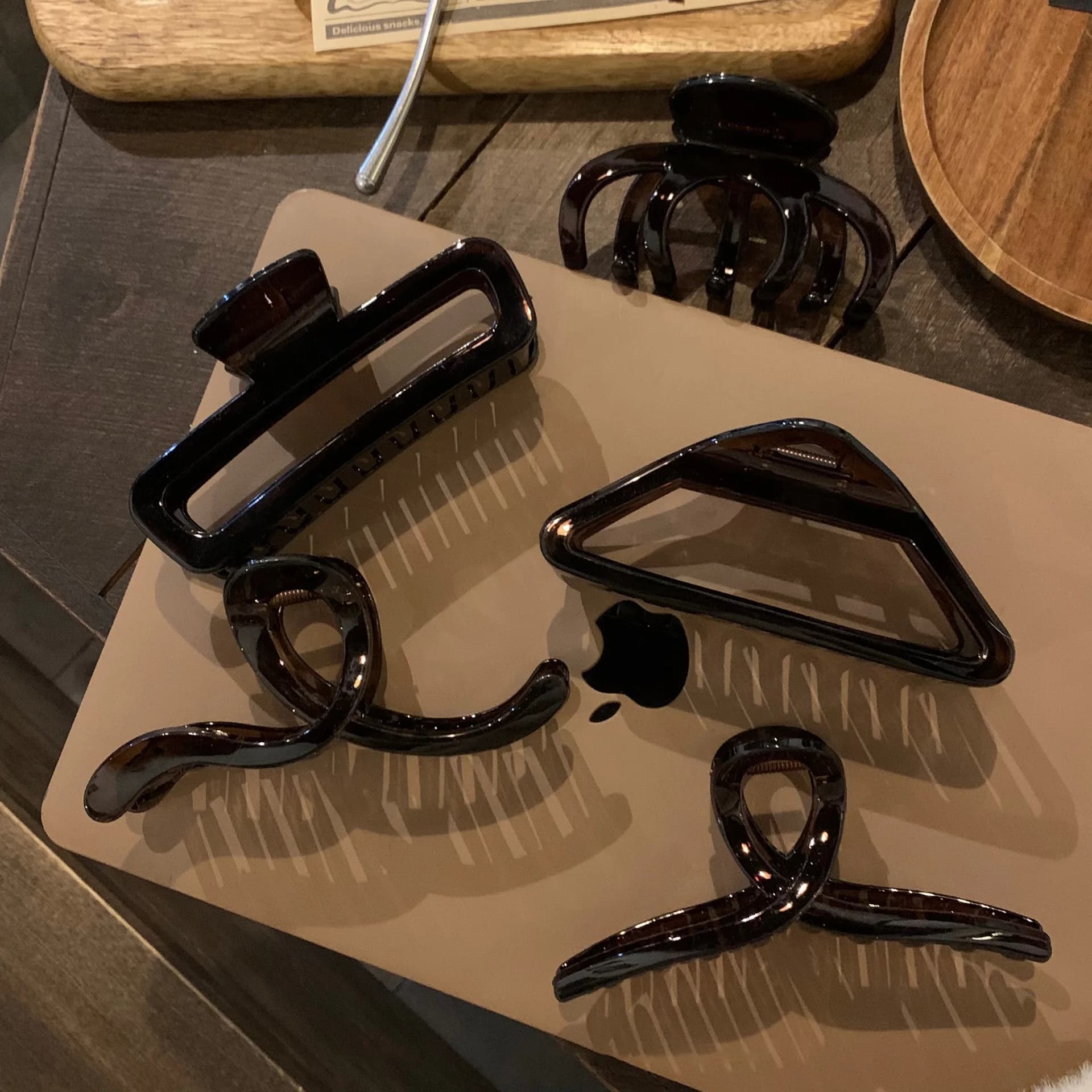 Fermaglio per capelli a pinza - Fermaglio francese nero tartarugato per donna, fermaglio a tenuta forte per acconciature rialzate per capelli spessi