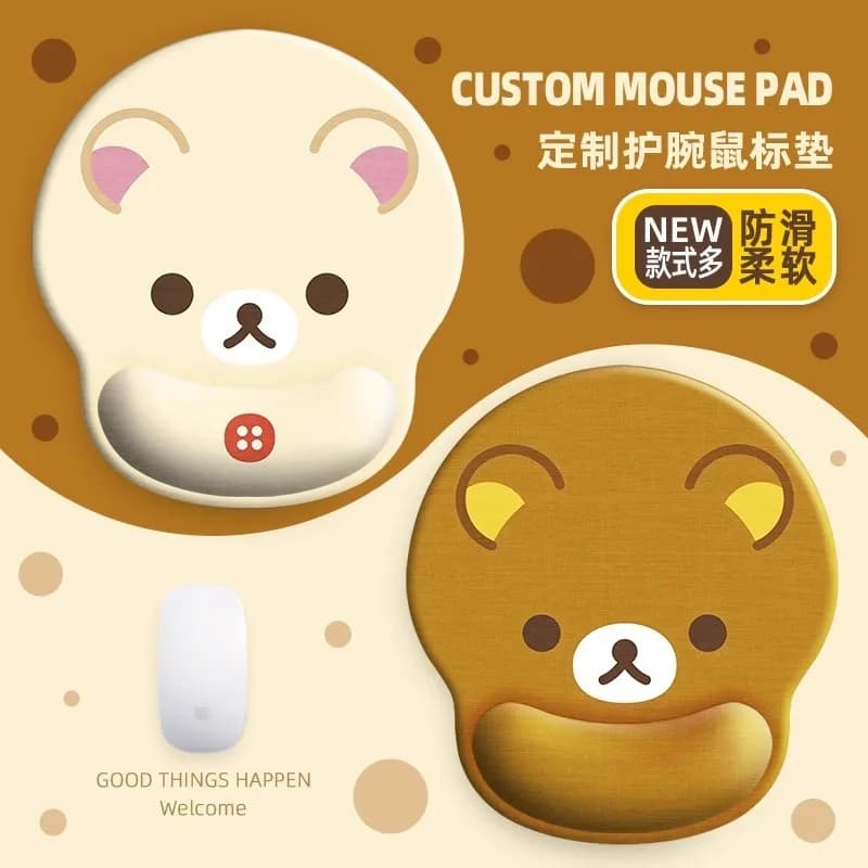 Rilakkuma Memory Foam Supporto per il polso Tappetino per mouse in silicone antiscivolo Studio Ufficio Donna Computer Mouse periferici Accessorio per tastiera