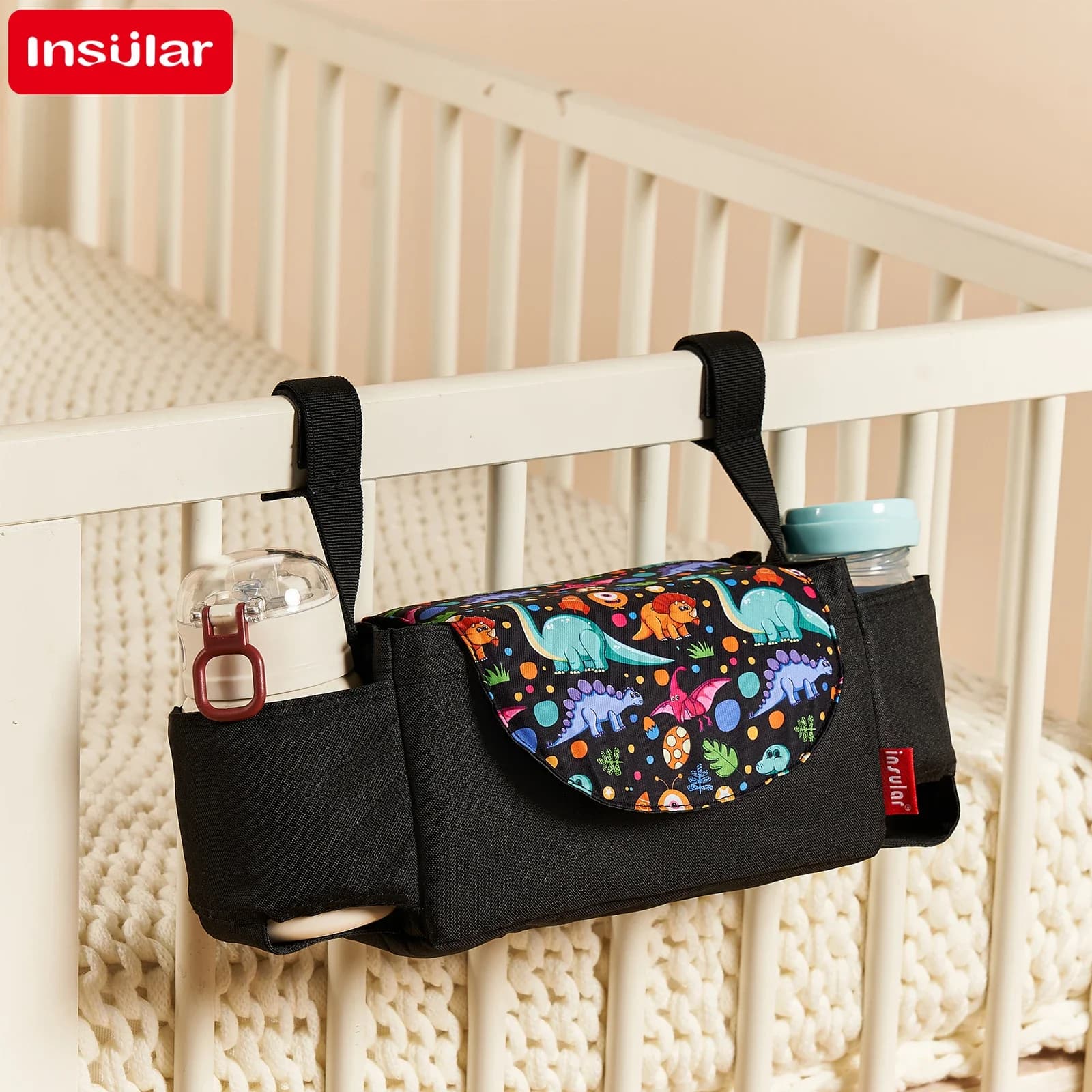 Multifunctional Large Capacity Diaper Bag Portable Insulated Mommy Bag Baby Supplies Storage Handbag Stroller Hanging Accessory