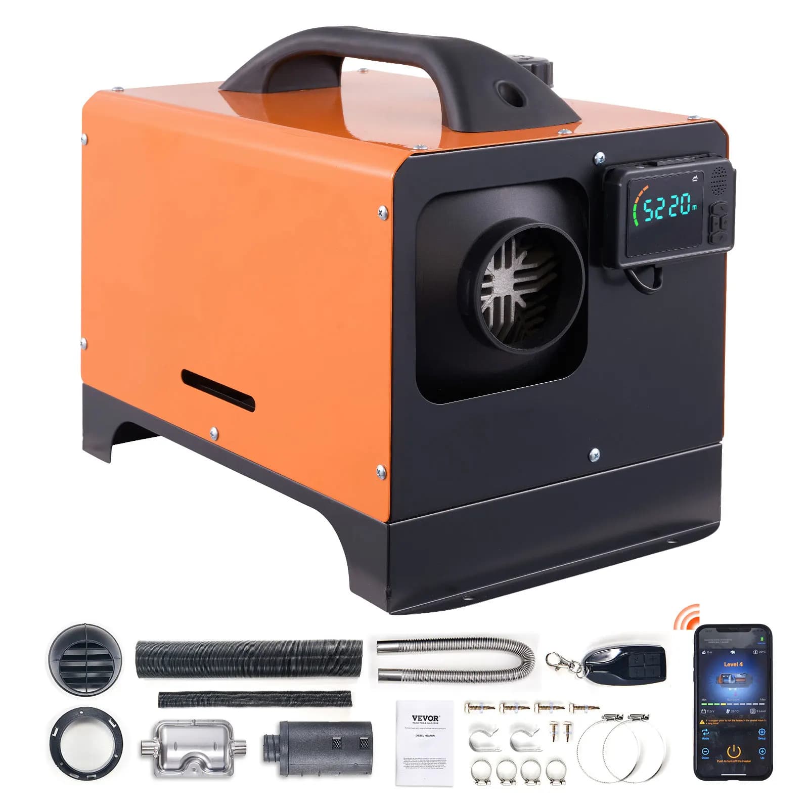 SucceBuy Riscaldatore d'aria diesel da 8KW Riscaldatore diesel all-on-one Bluetooth con riscaldatore di parcheggio portatile LCD per rimorchio Camper Van Boat