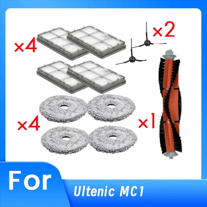 A97G Per Kit di Ricambio per Aspirapolvere Ultenic MC1, Spazzola Principale e Laterale, Filtro per Mocio, Durevole e Facile da Installare