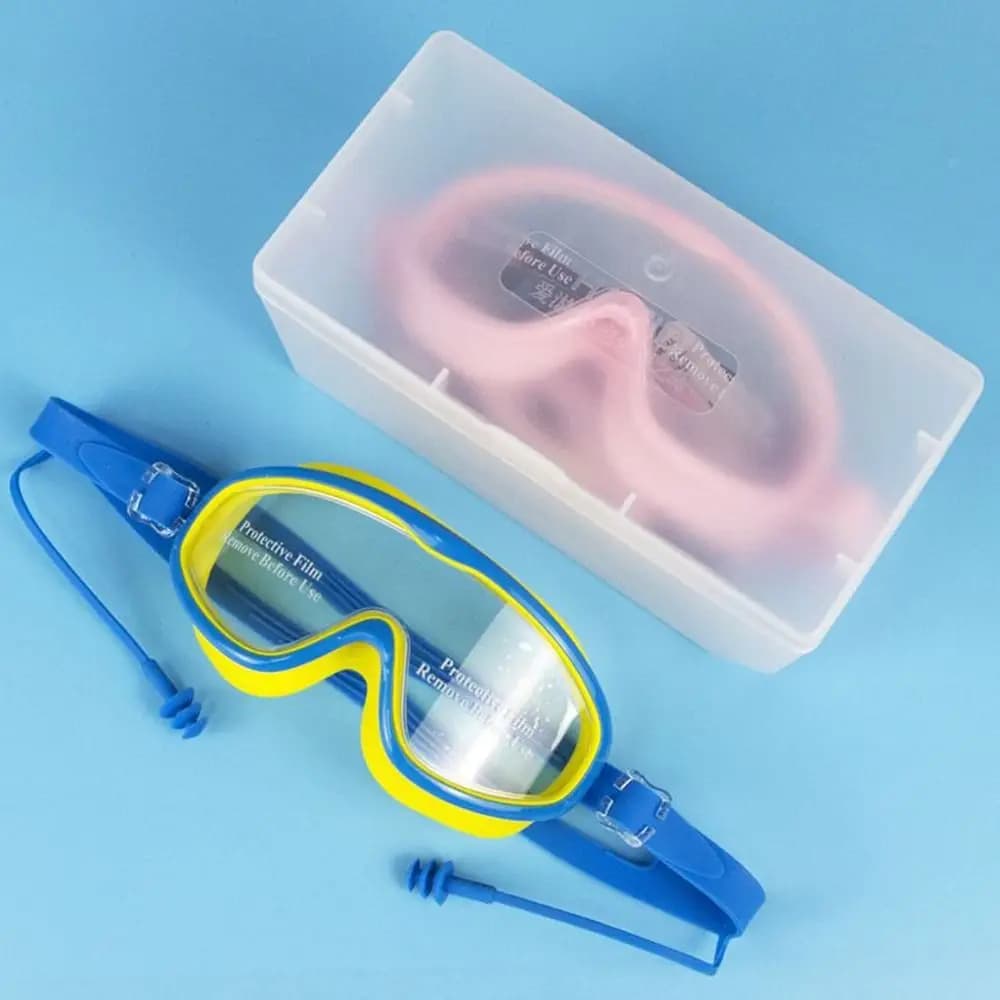 Occhialini da Nuoto Ultraleggeri con Montatura Grande, Impermeabili, Antiappannamento, per Allenamento, Visione Ampia HD, per Windsurf / Adulti