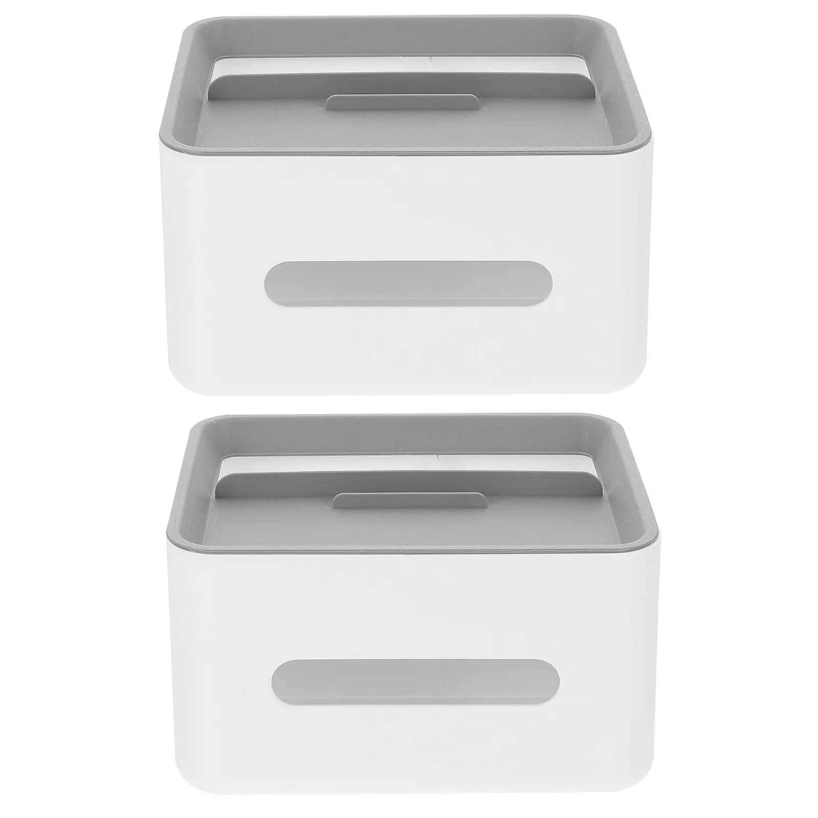 Organizzatore Porta Fazzoletti da Scrivania in PP, 2 Pezzi, Design Multi-Griglia per Ufficio, Casa, Auto, Telecomandi, Penne e Oggetti Vari