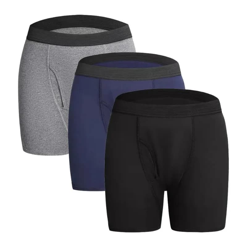 Boxer da Uomo, Slip Elasticizzati L-4XL, Comodi Slip in Cotone, Abbigliamento Maschile Sportivo, Pantaloncini a Vita Piatta