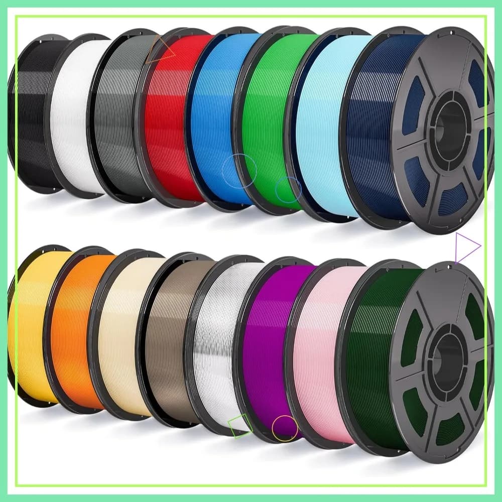 Confezione di Filamenti PETG da 16KG, 1.75mm per Stampante 3D, 16 Colori, Precisione +/-0.02mm