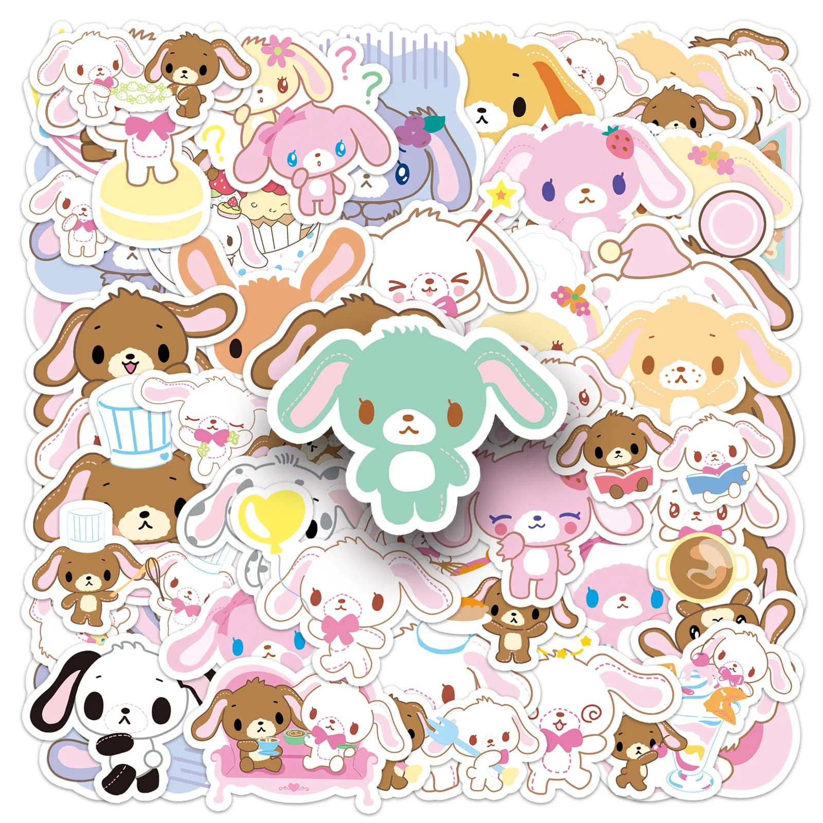 50 pezzi simpatici Sugarbunnies adesivi decalcomanie per telefono laptop valigia notebook skateboard adesivo impermeabile