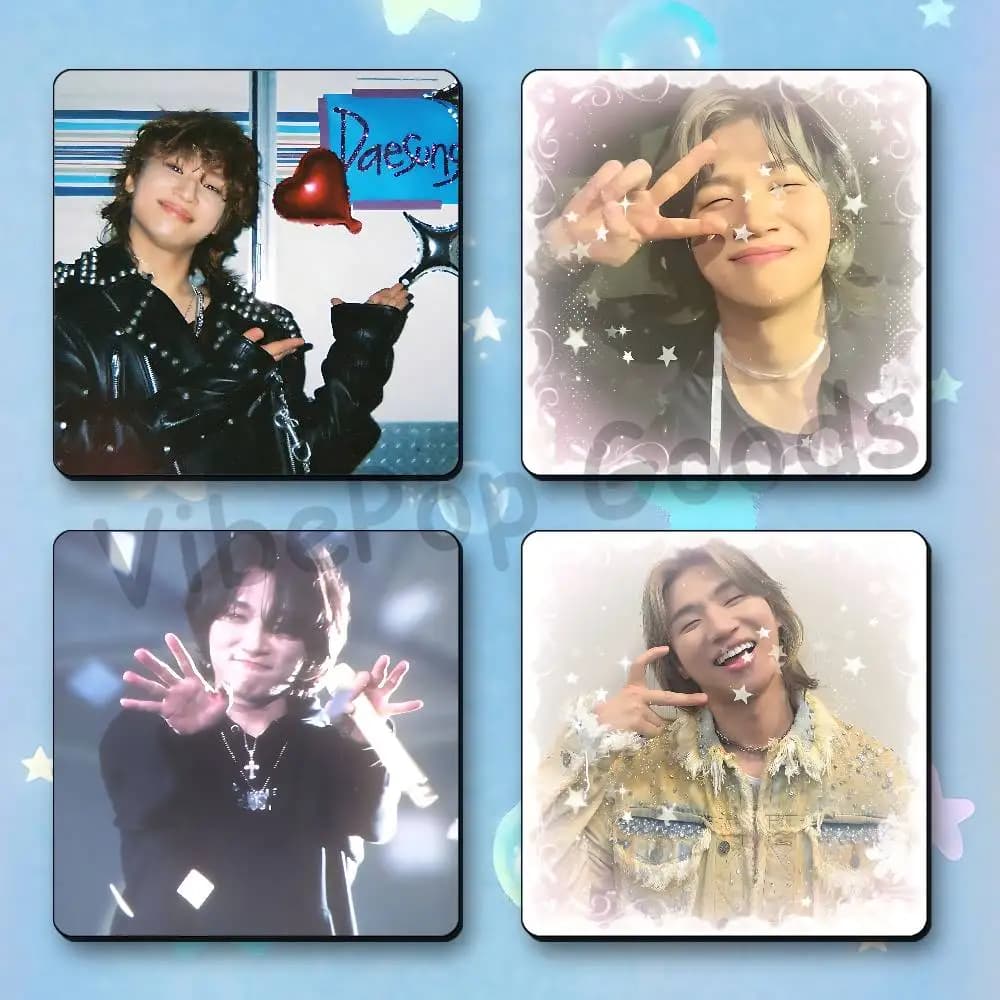 K-Kang D-DaesungS Refrigerator Magnets Square Tiles with Magnetic Sheets Printed for Decoration Collect 55mm