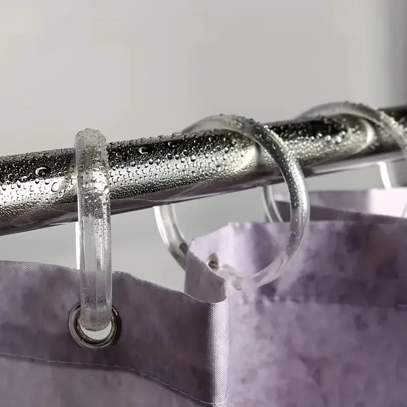 8 pcs O-Ring Shower Curtain Rings, Easy Snap-On Closure, Bathroom Shower Curtain Moisture Environment