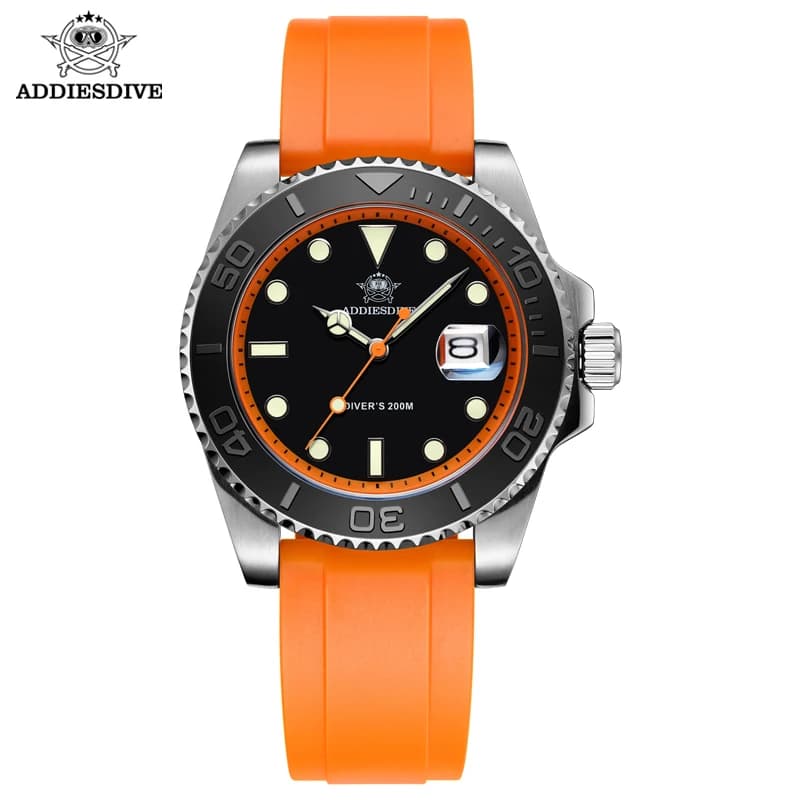 ADDIESDIVE AD2040 NEW Fasion Sports watch TPU strap 20Bar waterproof BGW9 Super bright watch for quartz man Montre Homme