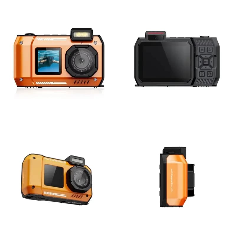 IPX68 Underwater Camera 2.88 Inches IPS Screen 18X Zoom Digital Waterproof Camera For Snorkeling 4K Resolution