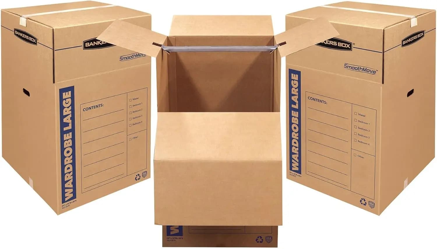 Set of 3 High Cabinet Boxes 24x24x40 Inch for Trasloco and Store Clothes