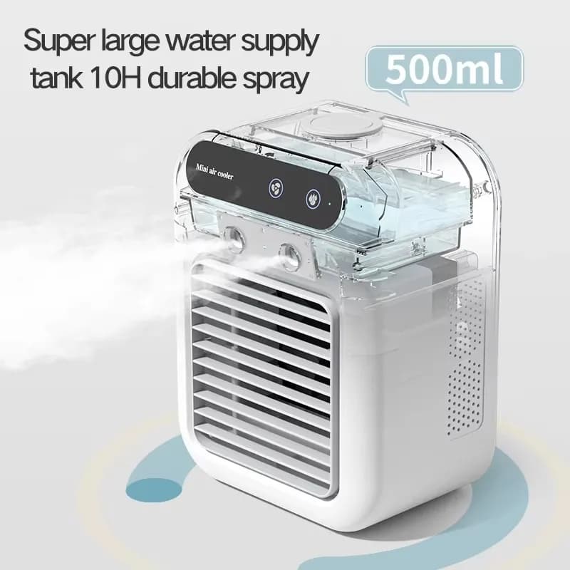 Ventilatore per aria condizionata ricaricabile da 1800 mAh Ventilatore per umidificatore portatile per esterni Mini USB per interni
