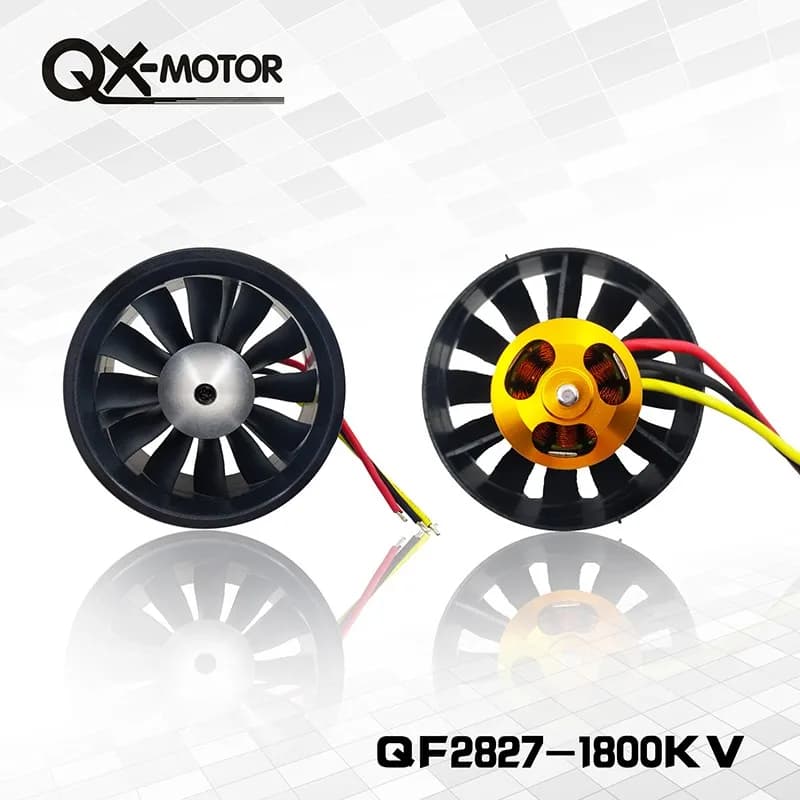 Qx-Motor 12 Blades Ducted Fan 70mm EDF QF2827 Brushless Motor For RC Drone Accessories Parts Wholesale