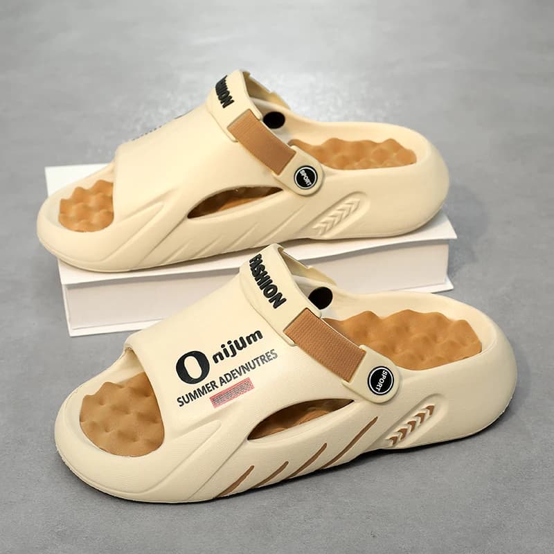 Casual Thick Bottom Men's Sandals Summer Outdoor Beach Slippers Breathable Waterproof Anti-slip EVA Material Flip Flops
