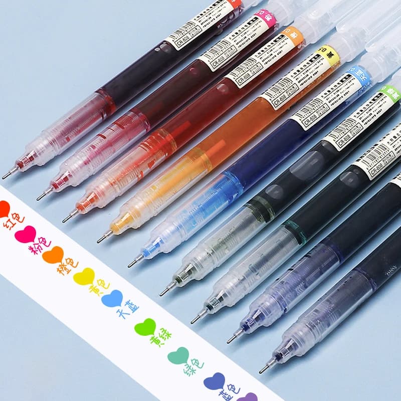 10 pz Grande Capacità Ad Asciugatura Rapida Punta Dell'ago Penna Gel Colorata 0.5mm Penne A Sfera A Punta Fine Nero/Rosso/Blu Inchiostro Diario disegno