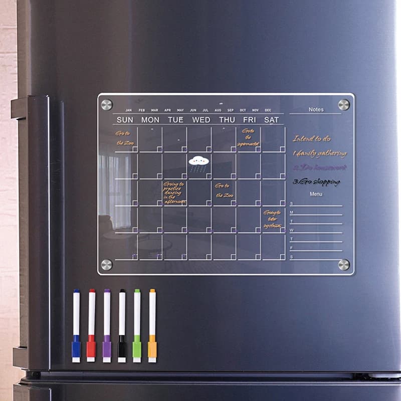 1 pz acrilico trasparente magnetico settimanale e mensile Planner lavagna magnete frigorifero disegno flessibile frigorifero bacheca bianca