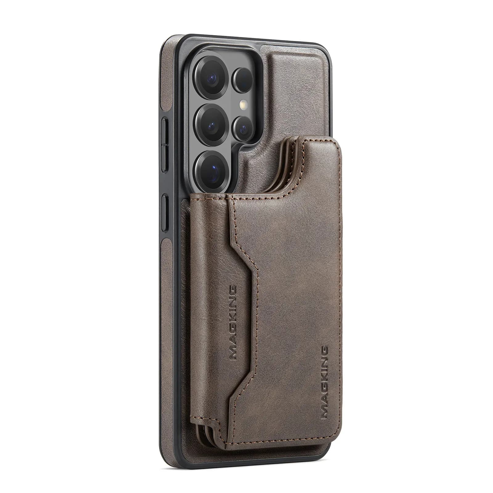 Custodia in Pelle per Samsung Galaxy S26 Ultra S25 Edge S24 Plus S23 FE con Porta Carte Magnetico Rimovibile e Blocco RFID