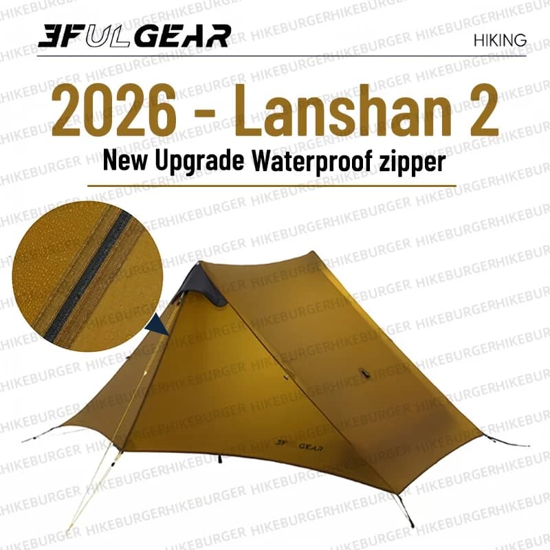3F UL Gear Lanshan 2P Lancer camping tent for 2 people 3 seasons 4 seasons 15D Silnylon without pole ultralight outdoor hiking double layer