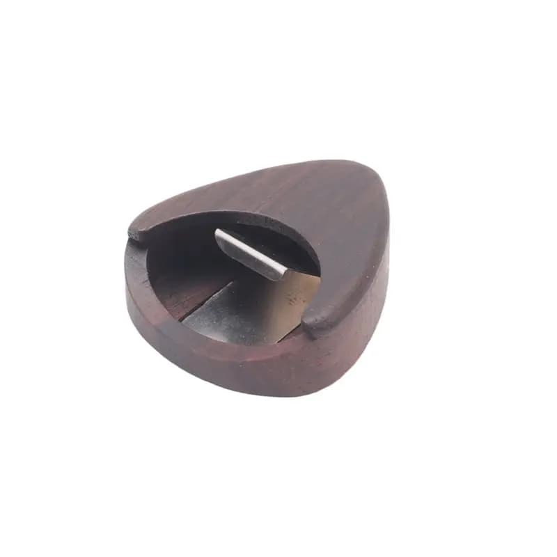 RTENTE-Guitar Pick Box Portable Rose Wood Guitar Pick Storage Musical Instrument Accessories For String Instrument