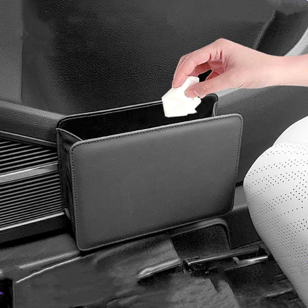 Pattumiera per auto portatile Scatola portaoggetti sospesa Scatola portaoggetti multifunzionale Scatola portaoggetti pieghevole per sedile posteriore Accessori interni per auto