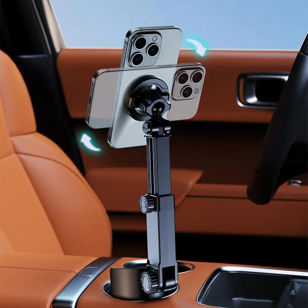 Multi Functional Water Cup Holder Magnetic Suction Car Phone Holder Height Adjustable Phone Holder