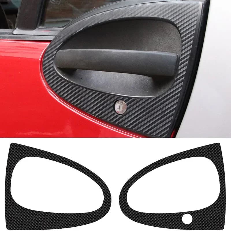 2 Pieces Car Handle Stickers in Carbon Fiber, Auto Accessories for Smart 2009-2014 451 453 Fortwo W451 W453 C451