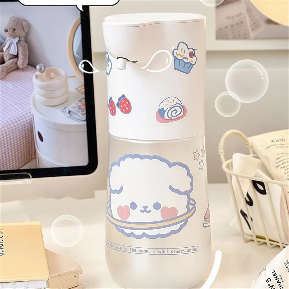 Dispenser di sapone con sensore di schiuma per bagno domestico Dispenser di sapone per le mani con rilevamento automatico a induzione in plastica ABS, L24004